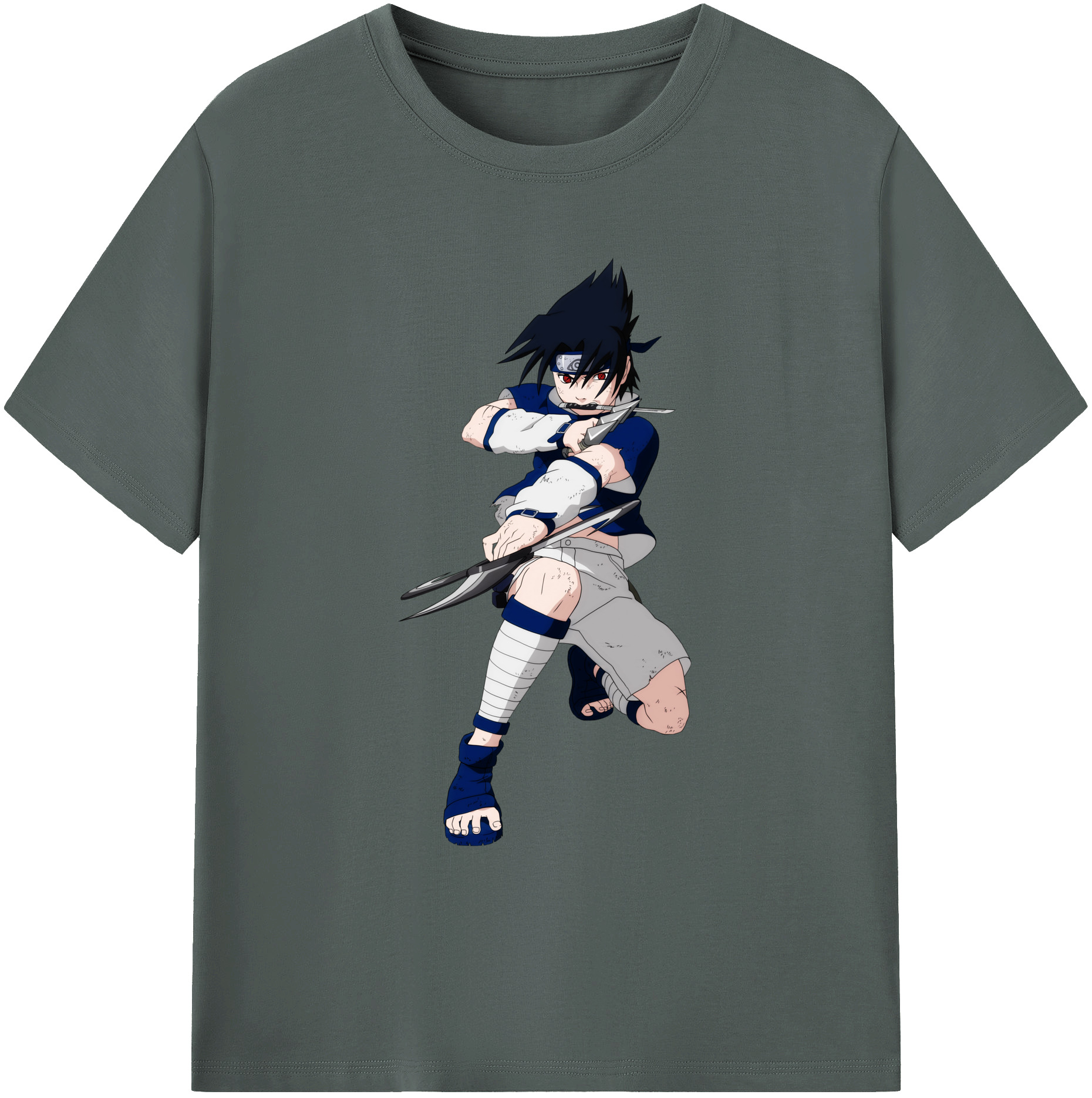 （画像用） NARUTO -ナルト- うちは サスケ Uchiha Sasuke 綿100％ メンズ半袖Tシャツ｜肌触りやわらか＆通気性